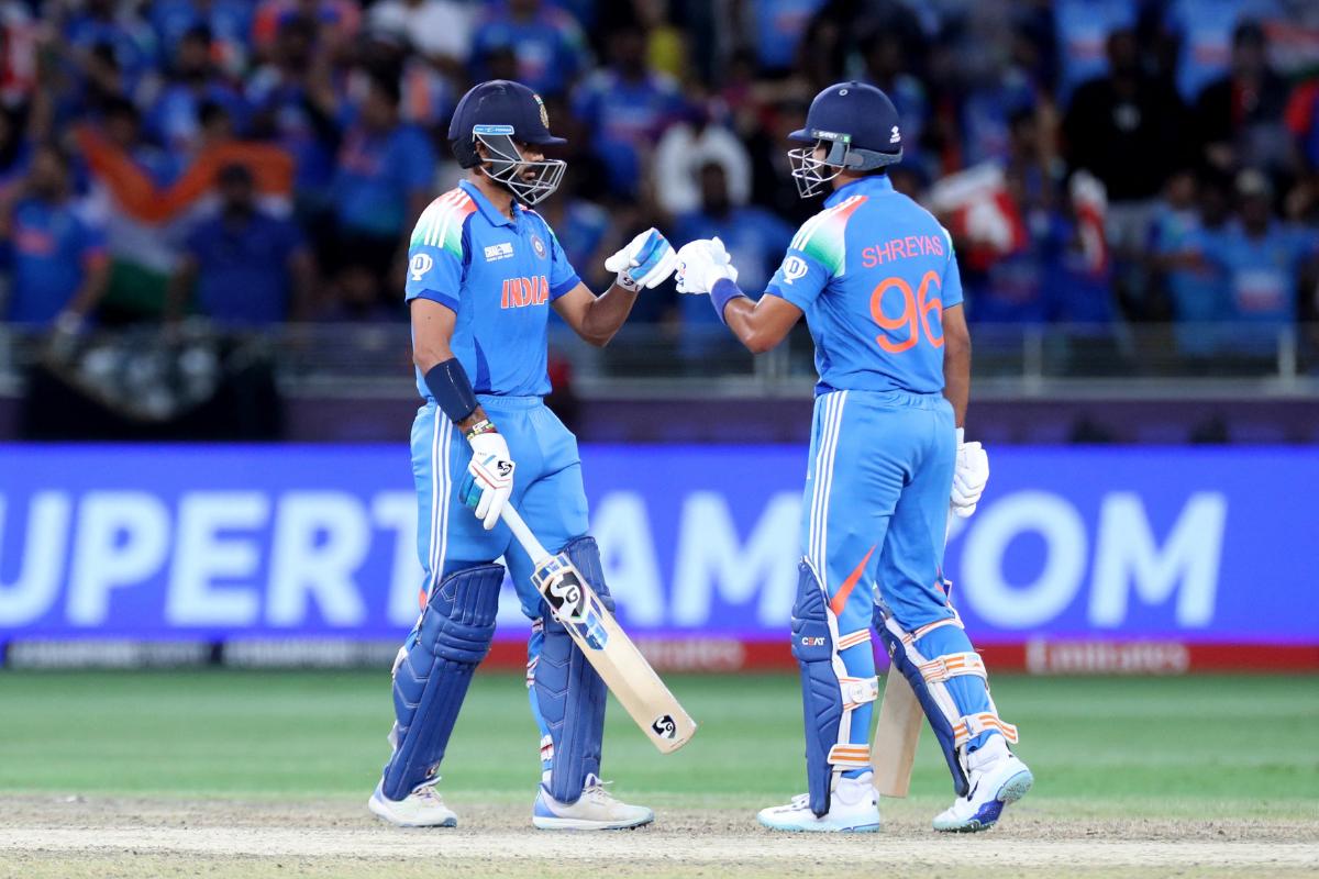 Axar Patel and Shreyas Iyer steadied the innings in the middle overs.