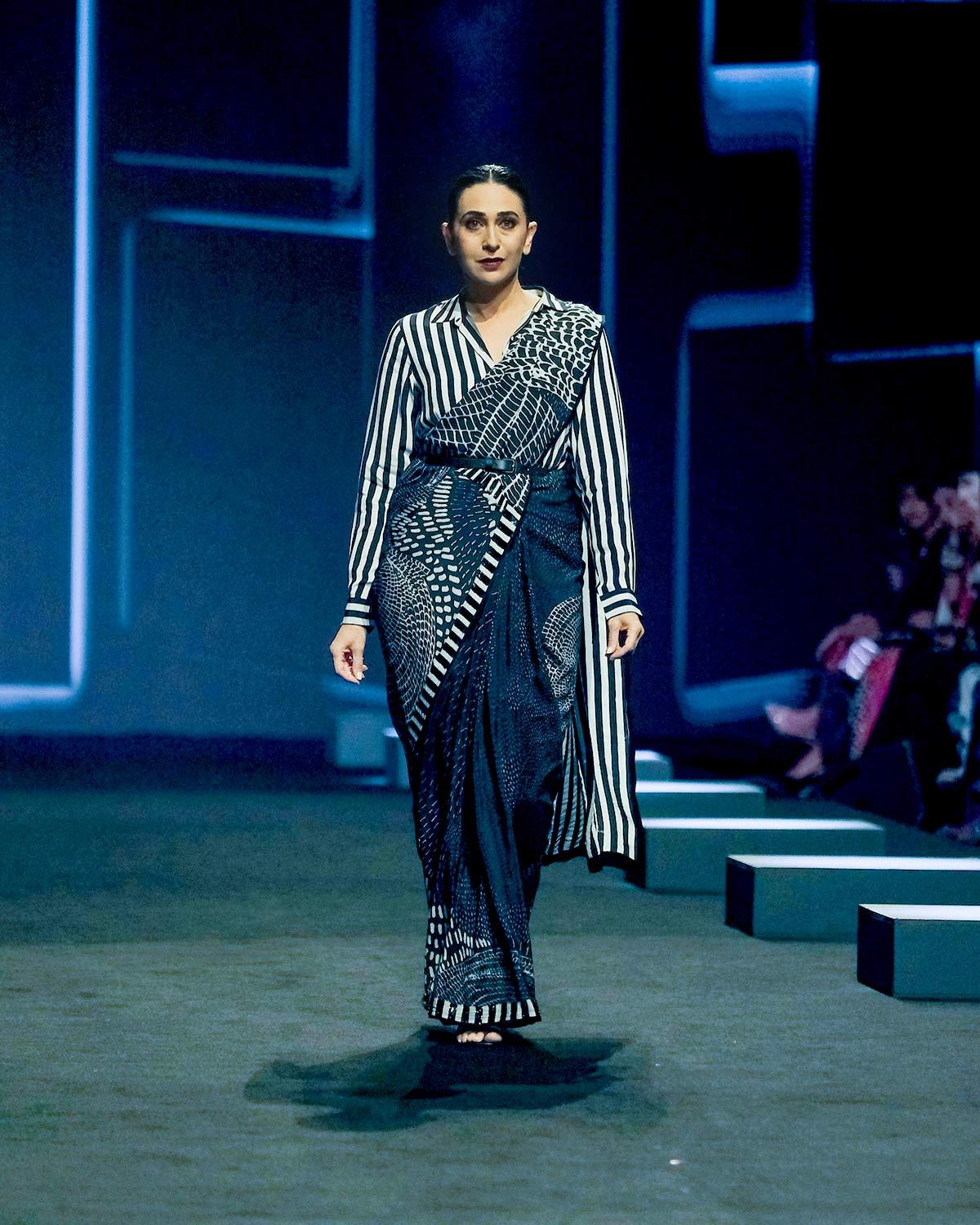 karisma kapoor for satya paul at fdci x lakme fashion week 2025